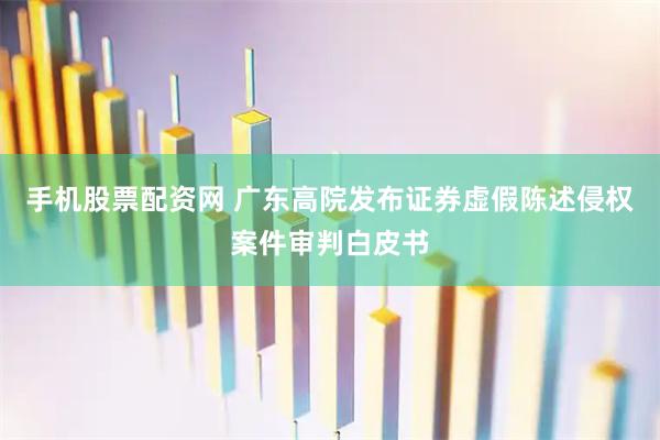 手机股票配资网 广东高院发布证券虚假陈述侵权案件审判白皮书