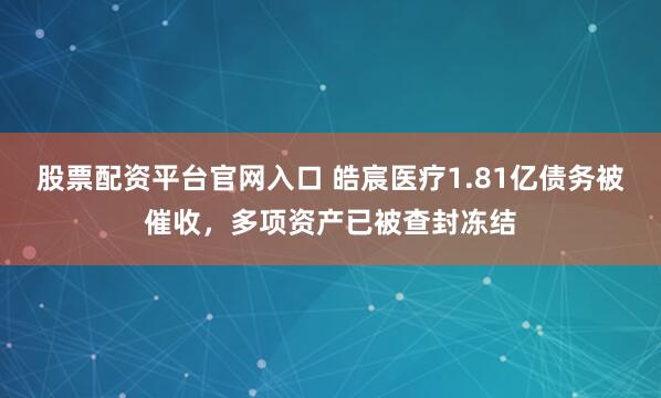 股票配资平台官网入口 皓宸医疗1.81亿债务被催收，多项资产已被查封冻结